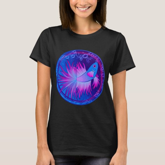 Ronde Blauwe Betta Bel T-shirt (Voorkant)