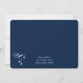 Ronde blauwe bruiloft roept hart op kaart (Achterkant)