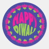 Ronde Blauwe Diwali Sticker (Voorkant)