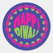 Ronde Blauwe Diwali Sticker