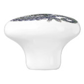 Ronde blauwe draak keramische knop (Zijkant)