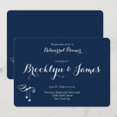 Ronde blauwe huwelijksrepetitie uitnodigingen met  (Voorkant / Achterkant)