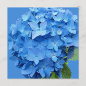 Ronde blauwe hydrangea blank huwelijkskaarten advieskaart (Achterkant)