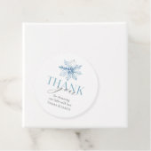 Ronde Blauwe Sneeuwvlok Vakantie Gift Label (In situ)