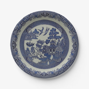 Ronde blauwe wilde Borden van papier: 7 inch Papieren Bordje
