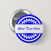 Ronde Bloem - Blauw Ronde Button 5,7 Cm (Voorkant /achterkant)