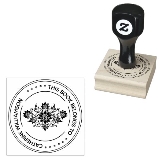 Ronde  bloem Dit boek behoort tot Rubberstempel (Gestempeld)