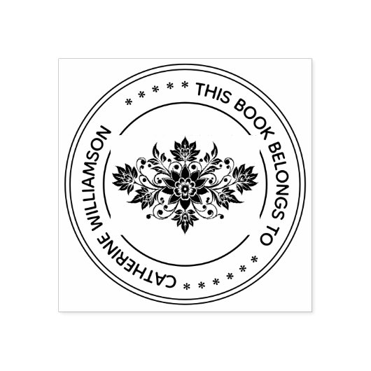 Ronde  bloem Dit boek behoort tot Rubberstempel (Afrduk)