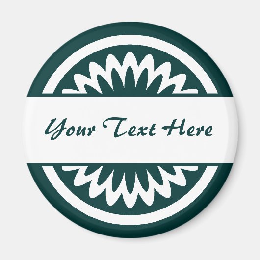 Ronde Bloem - Donkergroen Magneet (Voorkant)