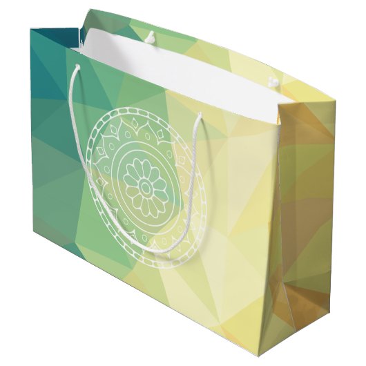 Ronde bloem mandala boho design groot cadeauzakje (Achterkant Gekanteld)