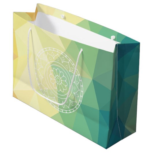 Ronde bloem mandala boho design groot cadeauzakje (Voorkant Gekanteld)