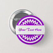 Ronde Bloem - Paars Button 5,7 Cm (Voorkant /achterkant)