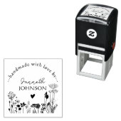 Ronde Bloemen Custom Handgemaakt met Love Business Zelfinktende Stempel (In situ)