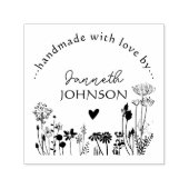 Ronde Bloemen Custom Handgemaakt met Love Business Zelfinktende Stempel (Design)