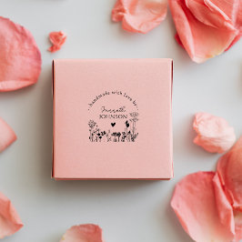 Ronde Bloemen Custom Handgemaakt met Love Business Zelfinktende Stempel