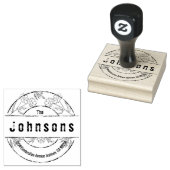 Ronde  bloemenfamilienaam Retouradres Rubberstempel (Gestempeld)