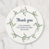 Ronde Bloemenkrans Label - Custom Communie Bedankt (Achterkant)