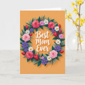 Ronde Bloemige Beste Moeder Kaart (Gele Bloem)