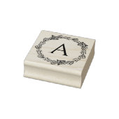 Ronde bloemige gepersonaliseerde monogram rubberen rubberstempel (Stempel)