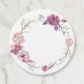 Ronde bloemige gunsttag bedankjes labels (Achterkant)