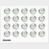 Ronde bloemige trouwstickers witte madelief ronde sticker (Vel)
