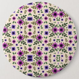 Ronde bloempatroonknop met een symmetrisch button 6,0 cm