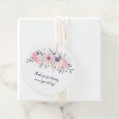 Ronde Blush Roze op Witte Bruiloft | Bedankjes Labels (In situ)