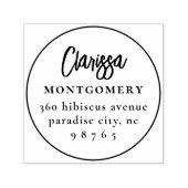 Ronde Boho moderne aangepaste naam & retour adres Zelfinktende Stempel (Design)