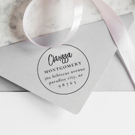 Ronde Boho moderne aangepaste naam & retour adres Zelfinktende Stempel