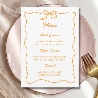 Ronde Boog Minimalistische Trouw Bruidsfeest Bruil Menu