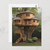 Ronde boomhut briefkaart (Voorkant / Achterkant)