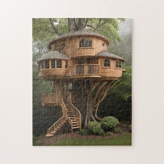 Ronde boomhut legpuzzel (Verticaal)