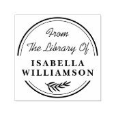 Ronde botanische afdruk uit de bibliotheek van ex-  zelfinktende stempel (Design)