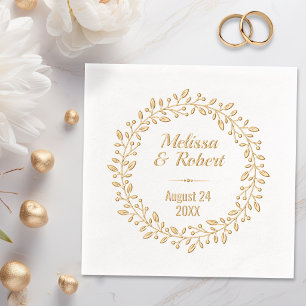 Ronde botanische bes-wreath met aangepaste namen e folie servetten