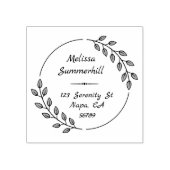 Ronde botanische bladeren, groot adres rubberstempel (Afrduk)