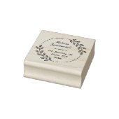 Ronde botanische bladeren, groot adres rubberstempel (Stempel)