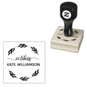 Ronde botanische krans Ex libris Rubberstempel (Gestempeld)