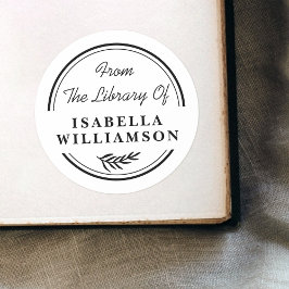 Ronde Botanische Uit De Bibliotheek van Boekplaat Ronde Sticker