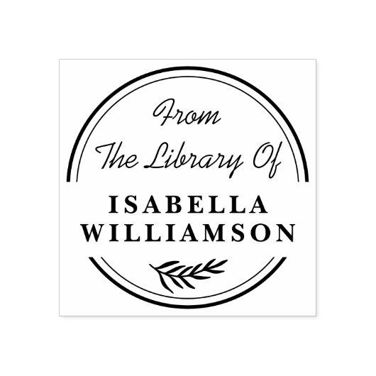 Ronde botanische uit de bibliotheek van ex-libris rubberstempel (Afrduk)