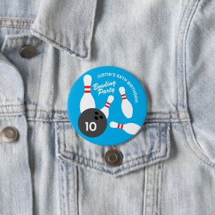 Ronde bowlingbal Verjaardagsfeestje pinback knoppe Ronde Button 7,6 Cm