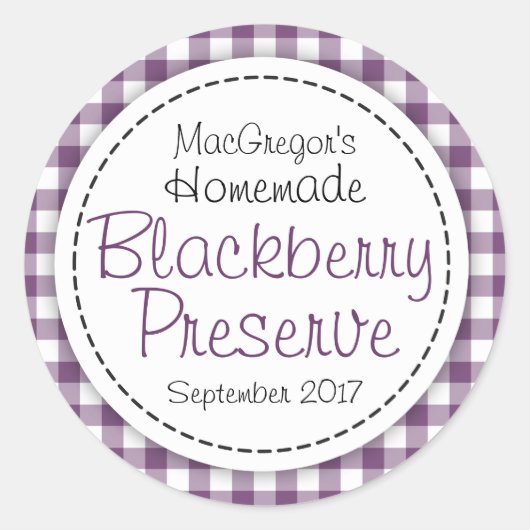 Ronde bramen conserveren of jam potje voedsellabel ronde sticker (Voorkant)
