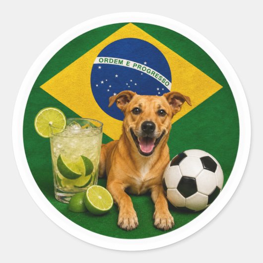 Ronde Braziliaanse Caramelo Sticker  (Voorkant)
