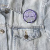 Ronde Bridesmaid Paars Lavender Weddenschappen Button 5,7 Cm (In situ)