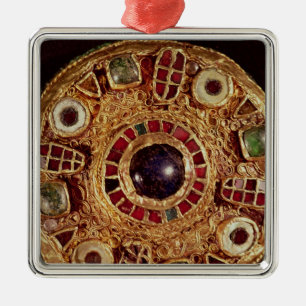 Ronde broche metalen ornament