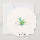 Ronde bruids woestijn cactussen Waterverf rustiek Kaart (Achterkant)