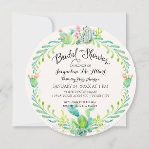 Ronde bruids woestijn cactussen Waterverf rustiek  Kaart