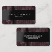 Ronde bruin hout zwart, modern, minimalistisch visitekaartje (Voorkant / Achterkant)