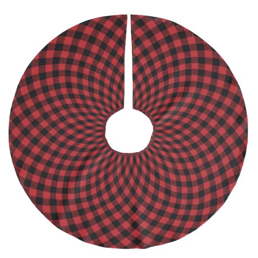 Ronde Buffel Plaid Check Rood Zwart Kerstboom Rok (Voorkant)