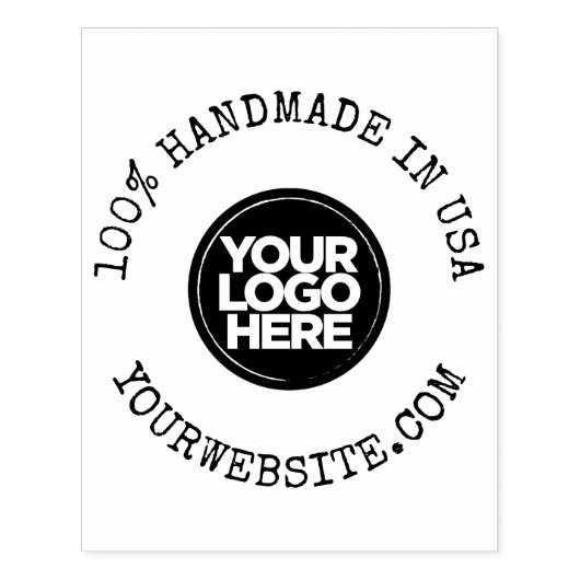 Ronde Business Logo Handgemaakt in de VS Rubberstempel (Afrduk)