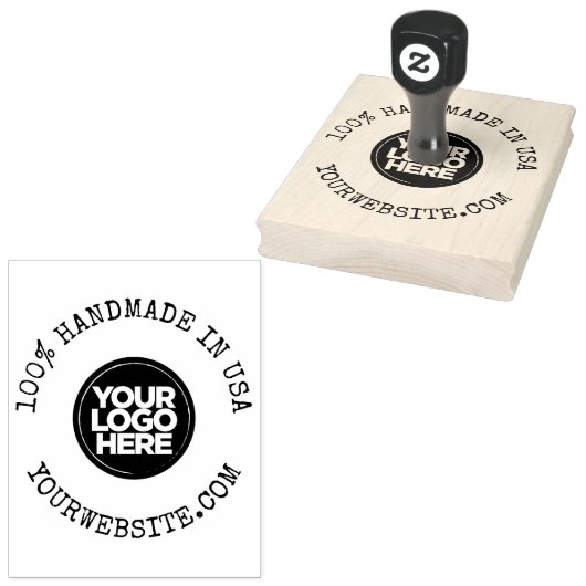 Ronde Business Logo Handgemaakt in de VS Rubberstempel (Gestempeld)